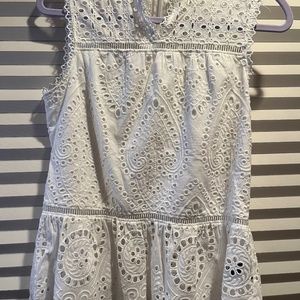 Halebob white eyelet peplum top S